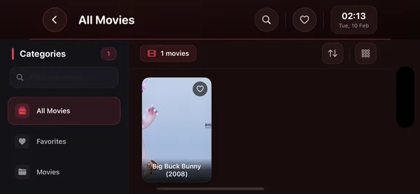 IPTV Core IPTV player screenshot — live TV, series and movies on iPhone